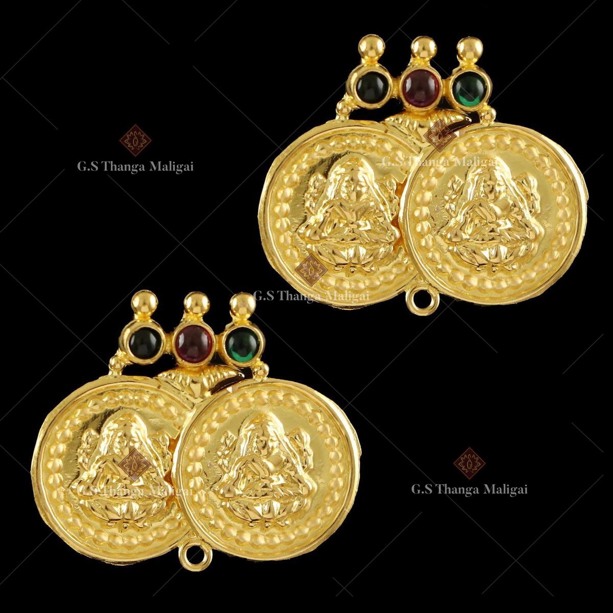 Divine Gold Lakshmi Kasu Stud Earrings