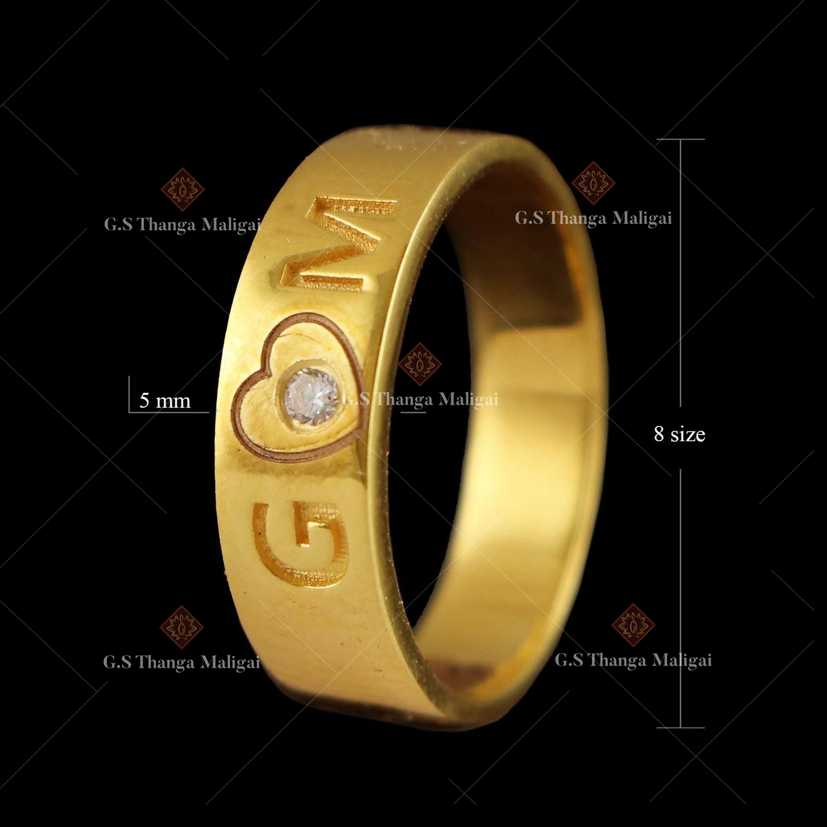 Buy quality 22KT Yellow Gold Spellbound Couple Ring For Unisex in Ahmedabad