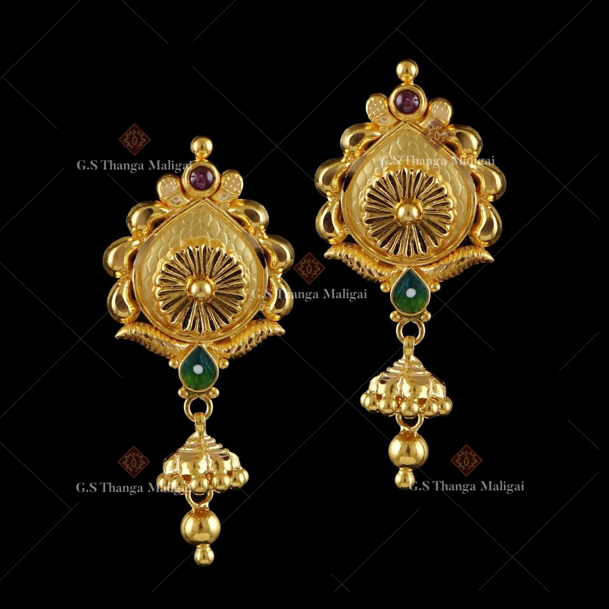 GRT Gold Earrings Latest Design Antique Jumka Collection Temple Jewellery  with Price From 10 grams - YouTube