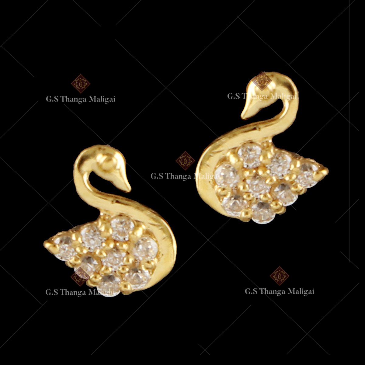 Lot 75: 4.5 grams 14k Yellow Gold Swan Pierced Hoop Earrings |  EstateSales.org