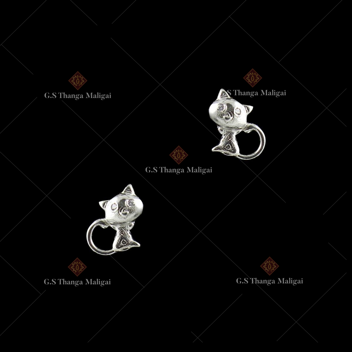 Sterling Silver Kitty Earrings | Catsu The Cat