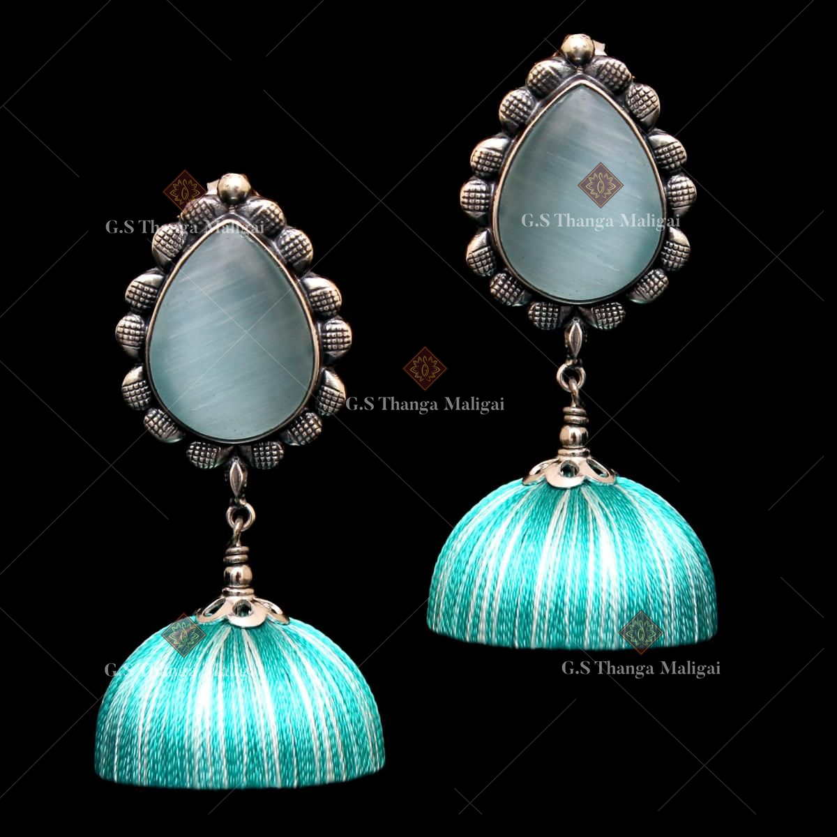 Flipkart.com - Buy Gracious Two Step Silk Thread Lorial Jhumka Earrings For  Women Fabric Jhumki Earring Online at Best Prices in India