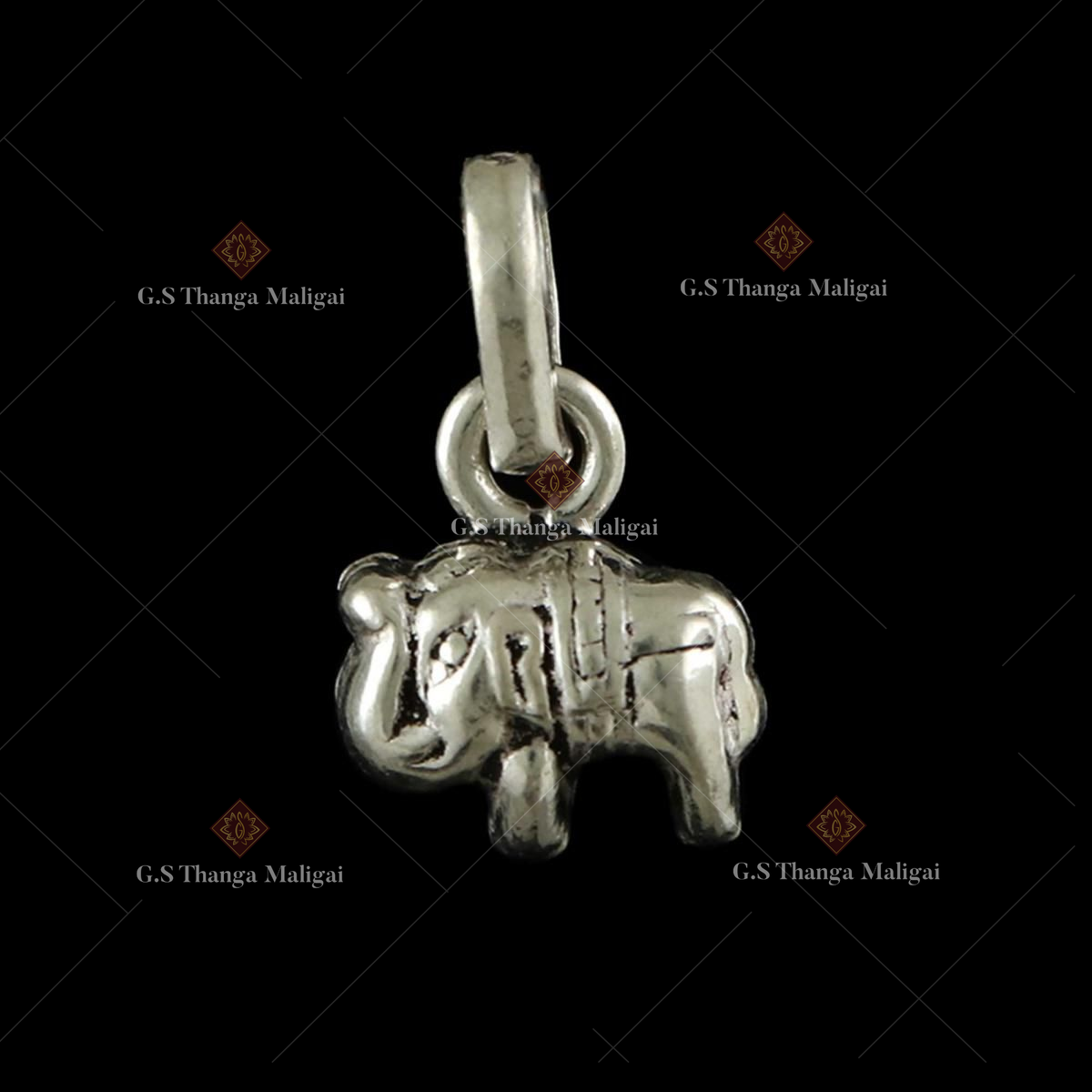 Handmade Sterling Silver Oxide Elephant Necklace